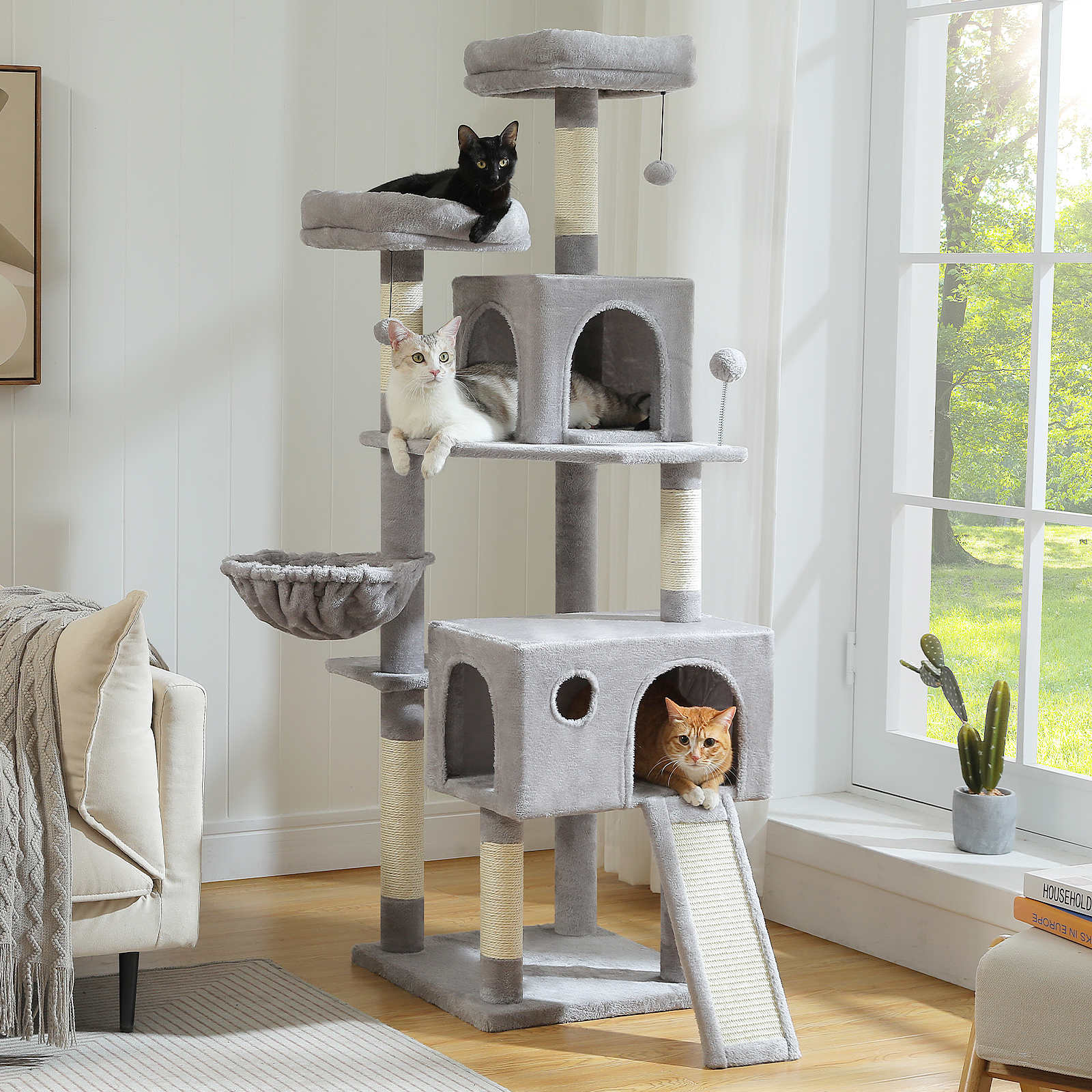Ein großzügiger Spielplatz für aktive Katzen
