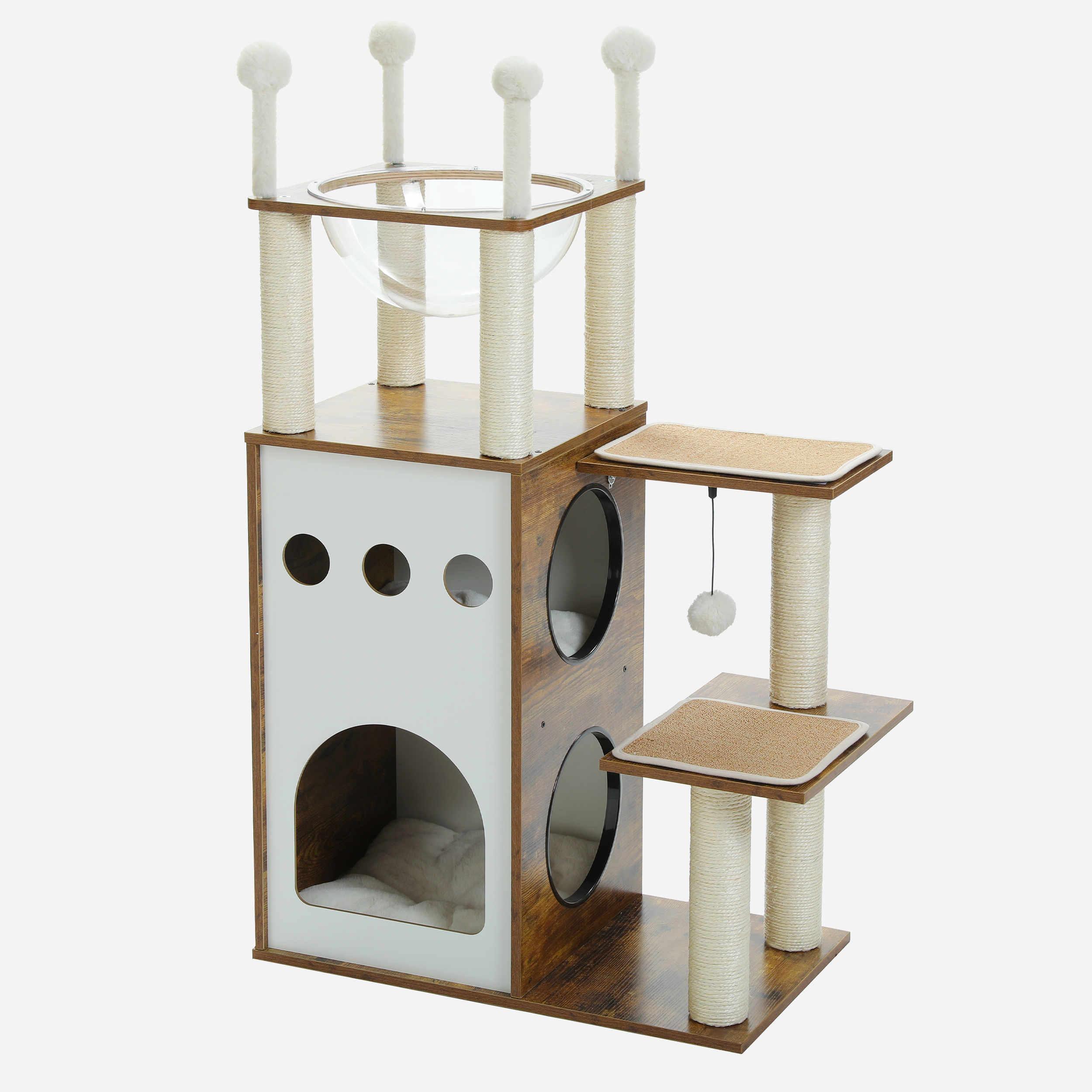 MeowPalace – Großer Holz-Kratzbaum 1