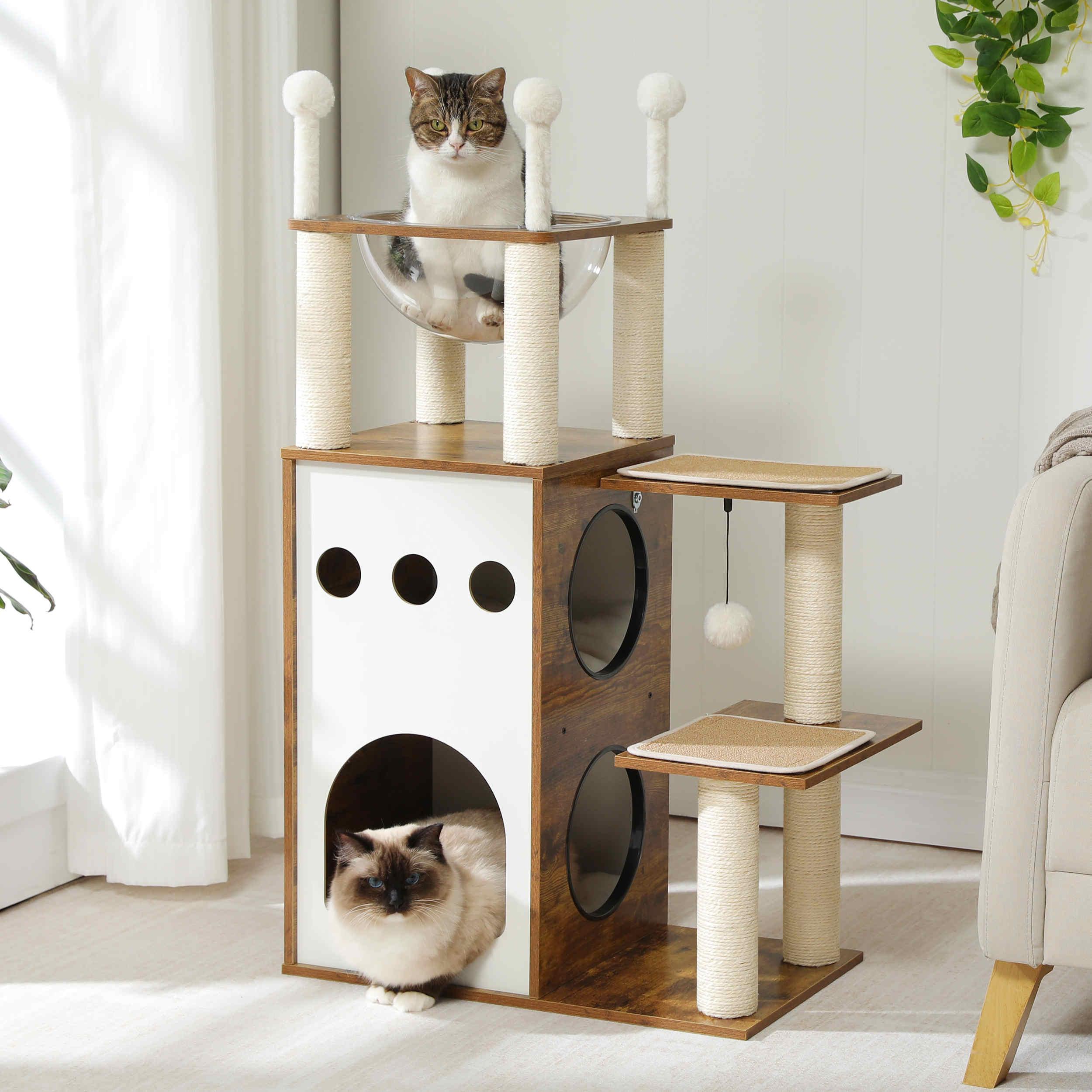 MeowPalace – Großer Holz-Kratzbaum 2
