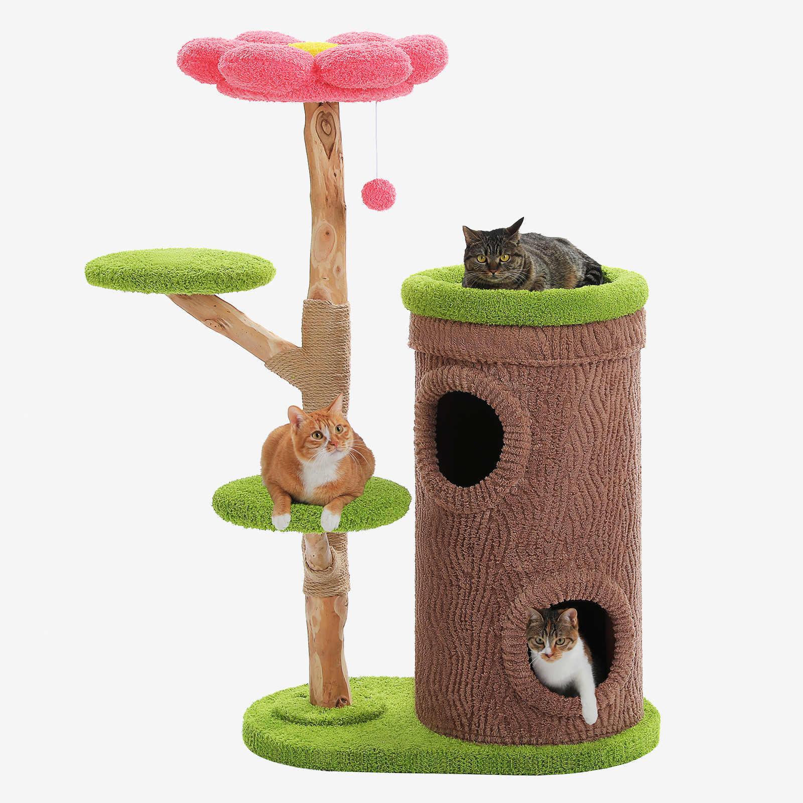 PureWood ColorFlower – Großer Holz-Kratzbaum 1
