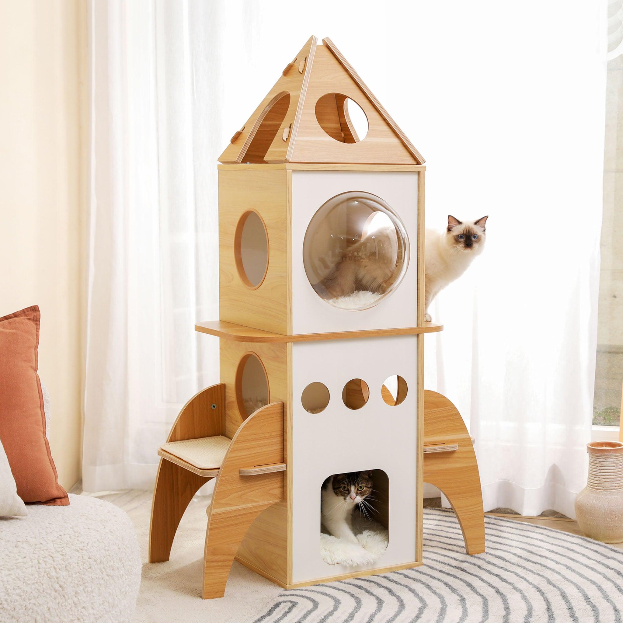 RocketShip Holz-Kratzbaum 2